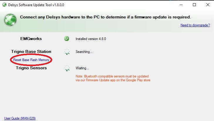  Picture showing the Delsys Software Update Tool