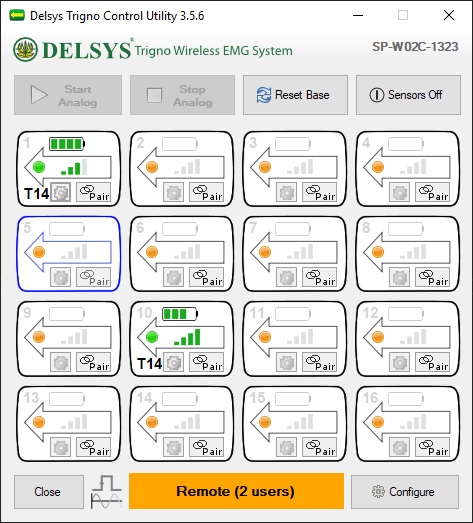 Picture of the Trigno Utility Software